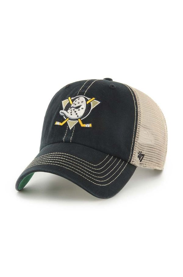 47 brand Kapa sa šiltom 47 brand NHL Anaheim Ducks boja: crna, s aplikacijom, H-TRWLR25GWP-BKB