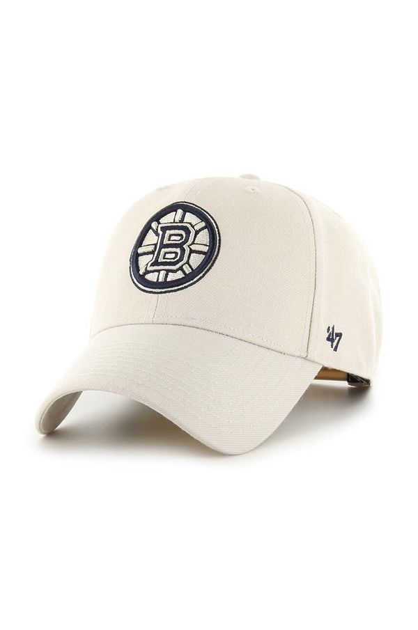 47 brand Kapa sa šiltom 47 brand NHL Boston Bruins boja: bež, s aplikacijom, H-MVPSP01WBP-BN