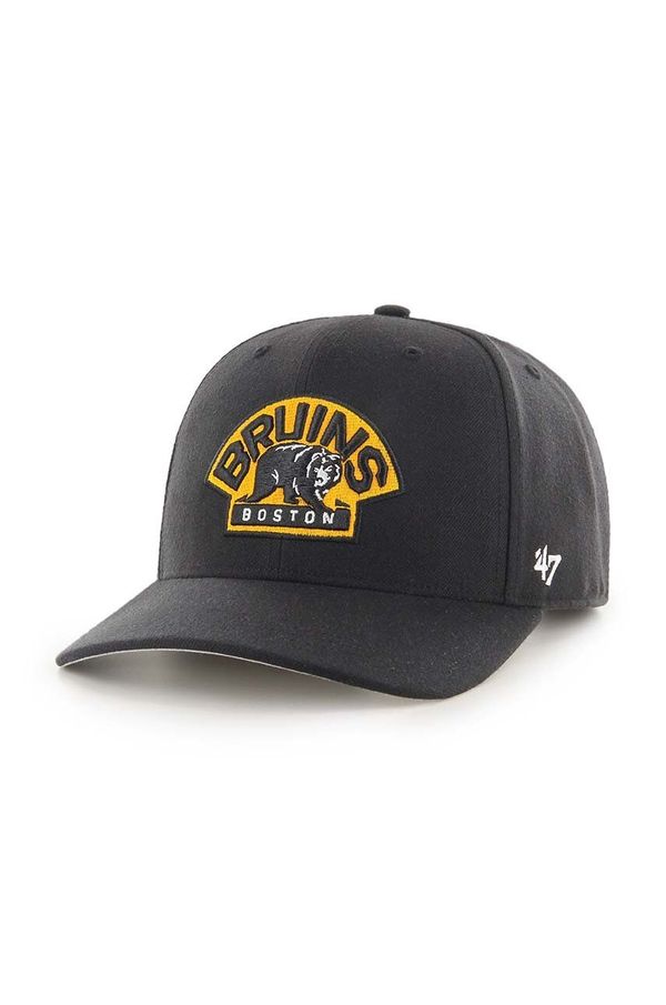 47 brand Kapa sa šiltom 47 brand NHL Boston Bruins boja: crna, s aplikacijom, H-CLZOE01WBP-BKA