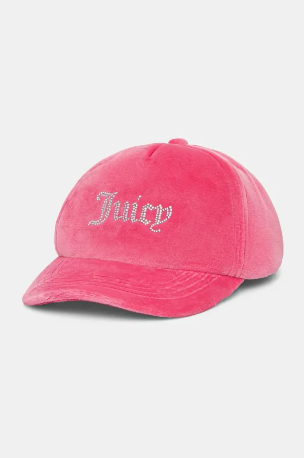 Juicy Couture Kapa sa šiltom Juicy Couture VERONICA VELOUR & DIAMANTE boja: ružičasta, s aplikacijom, JCAWH224702