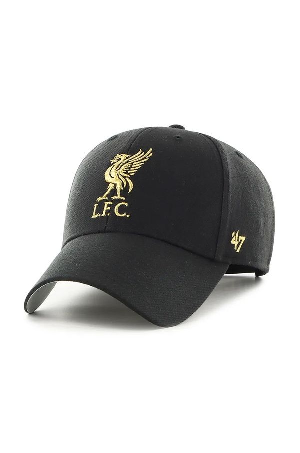 47 brand Kapa sa šiltom s dodatkom vune 47 brand Liverpool FC boja: crna, s aplikacijom, EPL-MTLCS04WBP-BKB