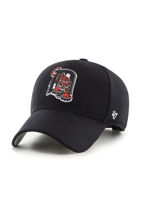 47 brand Kapa sa šiltom s dodatkom vune 47 brand MLB Detroit Tigers boja: crna, s aplikacijom, BCPTN-CHSMS09WIP-BK94