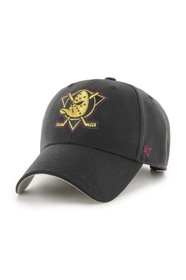 47 brand Kapa sa šiltom s dodatkom vune 47 brand NHL Anaheim Ducks boja: crna, s aplikacijom, H-MTLCS25WBP-BKB