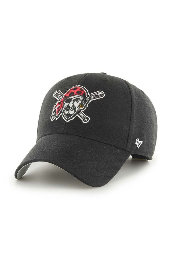 47brand Kapa sa šiltom s dodatkom vune 47brand MLB Pittsburgh Pirates boja: crna, s aplikacijom