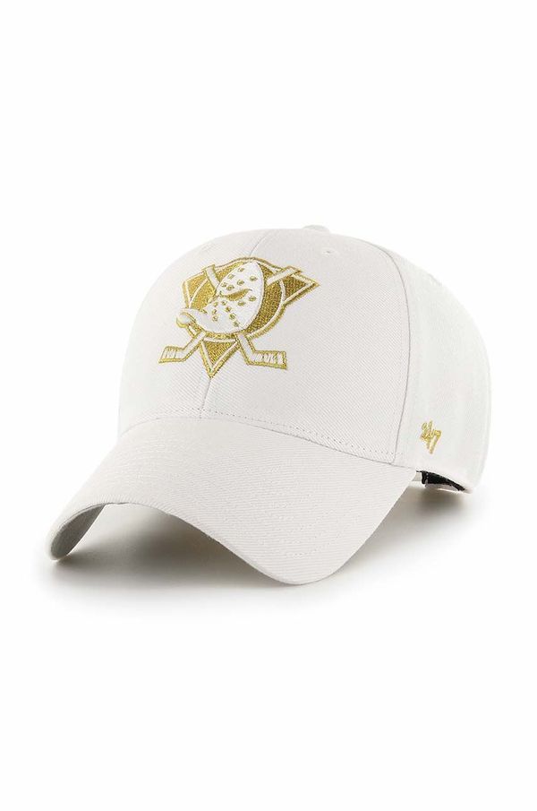 47brand Kapa sa šiltom s dodatkom vune 47brand NHL Anaheim Ducks boja: bijela, s aplikacijom