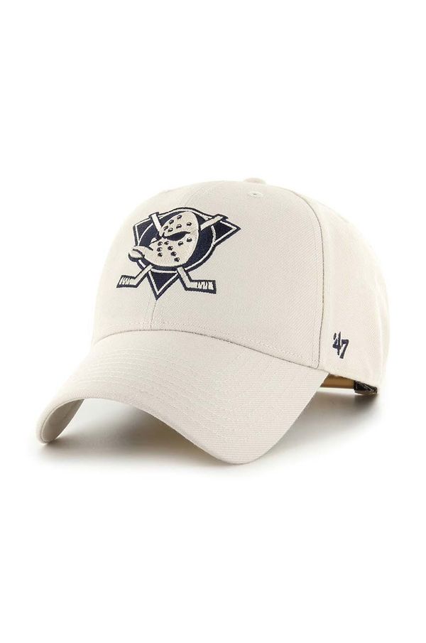 47brand Kapa sa šiltom s dodatkom vune 47brand NHL Anaheim Ducks MVP boja: bež, s aplikacijom  H-MVPSP25WBP-BN