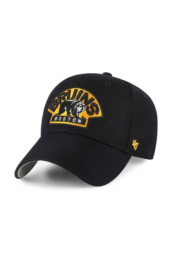 47brand Kapa sa šiltom s dodatkom vune 47brand NHL Boston Bruins boja: crna, s aplikacijom