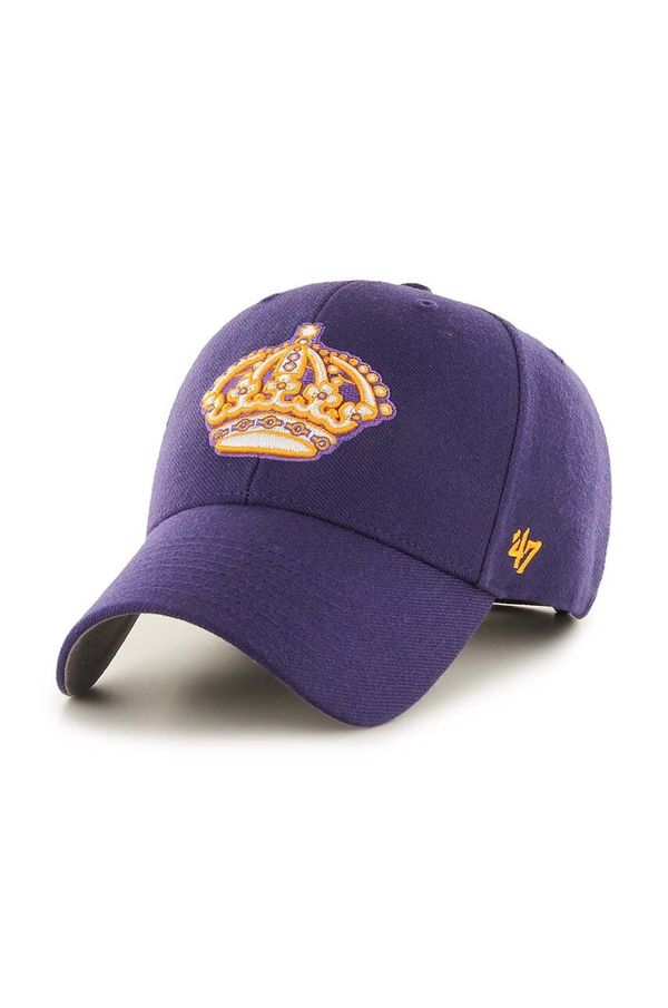 47brand Kapa sa šiltom s dodatkom vune 47brand NHL Los Angeles Kings boja: ljubičasta, s aplikacijom