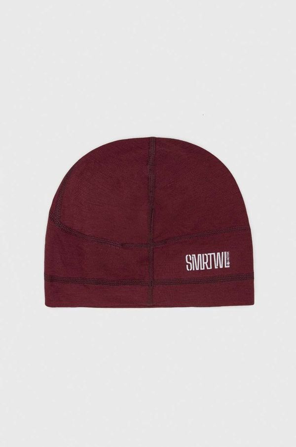 Smartwool Kapa Smartwool Active boja: bordo, od tanke pletenine, vunena