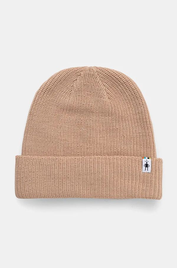 Smartwool Kapa Smartwool boja: bež, od debelog pletiva, vunena, SW002647