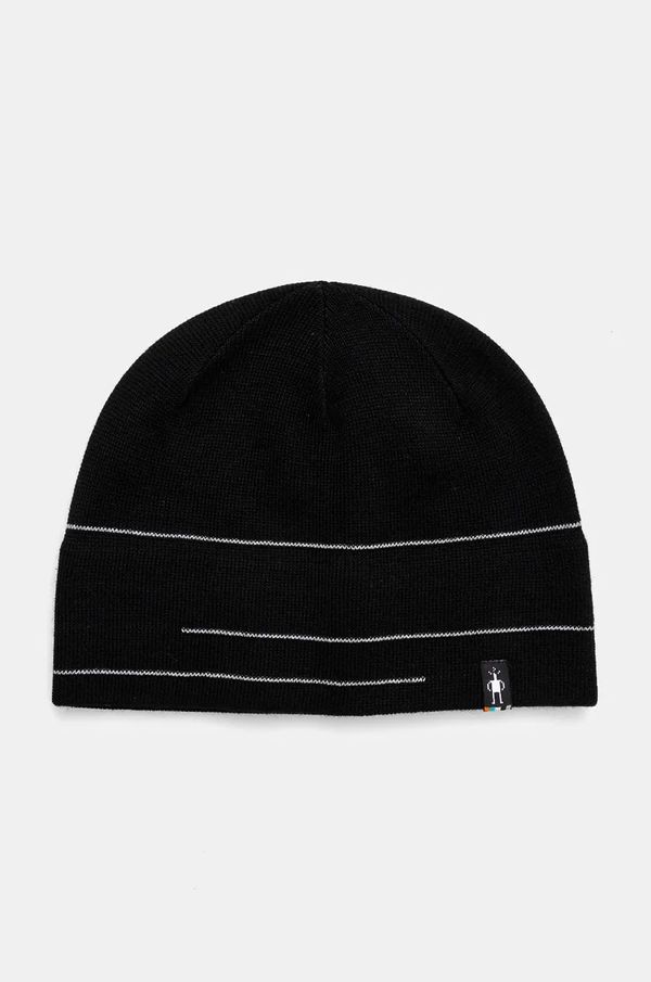 Smartwool Kapa Smartwool Reflective Lid boja: crna, od tanke pletenine, vunena, SW011486