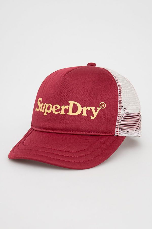 Superdry Kapa Superdry boja: crvena, s tiskom