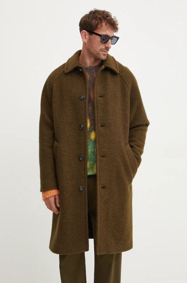A.P.C. Kaput A.P.C. manteau gaston za muškarce, boja: zelena, za prijelazno razdoblje, WVBCA.H01516