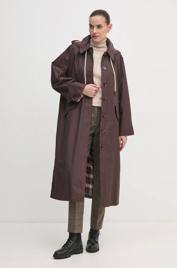Barbour Kaput Barbour X Alexa Natalie Trench Coat za žene, boja: smeđa, za prijelazno razdoblje, LWB0907