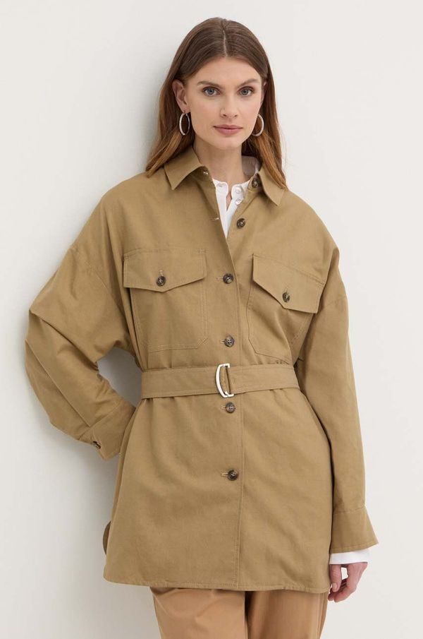 Weekend Max Mara Kaput s dodatkom lana Weekend Max Mara boja: bež, za prijelazno razdoblje, oversize, 2415041082600