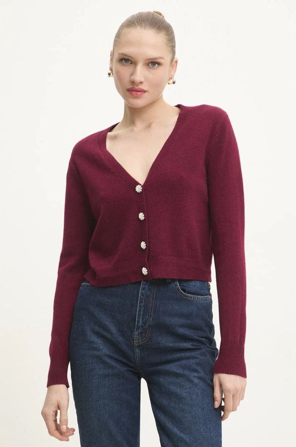 Answear Lab Kardigan Answear Lab za žene, boja: bordo, lagani