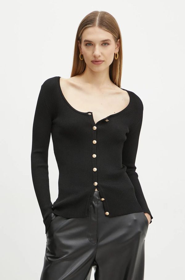 Elisabetta Franchi Kardigan Elisabetta Franchi za žene, boja: crna, lagani, MK06M47E2