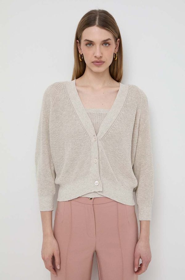 Max Mara Leisure Kardigan i top Max Mara Leisure boja: bež, lagani, 2416381018600