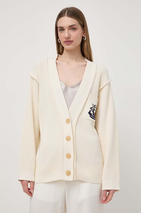 Victoria Beckham Kardigan s dodatkom svile Victoria Beckham boja: bež, 1224KJU005604A