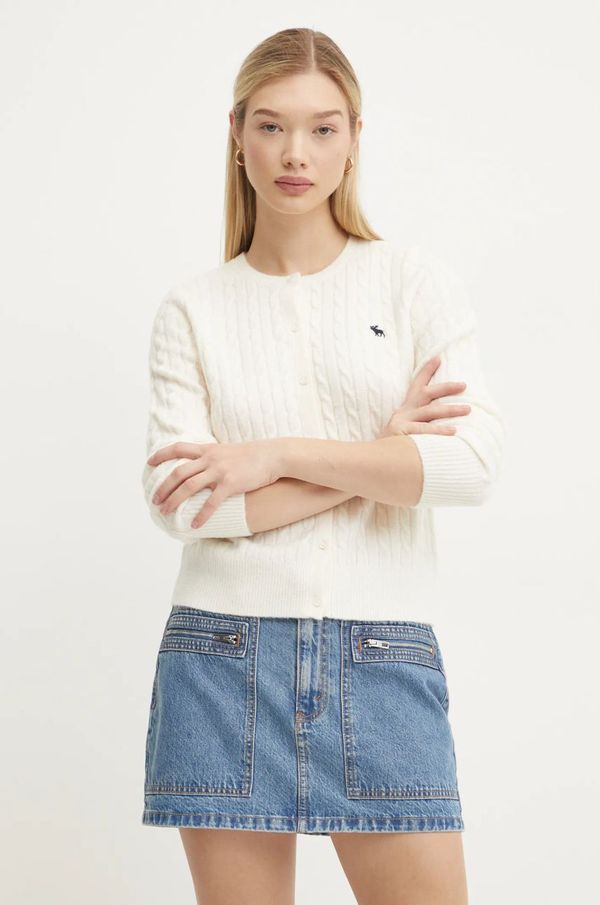 Abercrombie & Fitch Kardigan s primjesom vune Abercrombie & Fitch boja: bež, KI150-4294