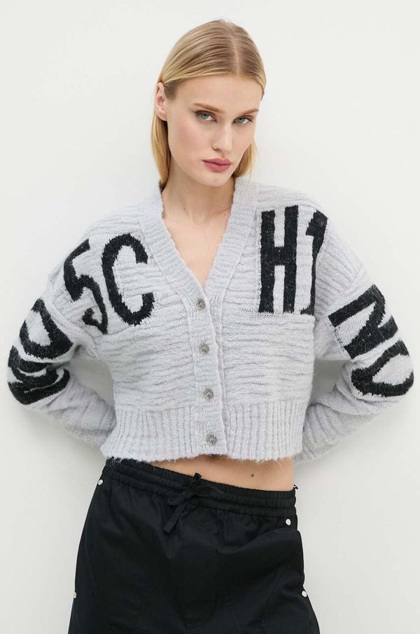 Moschino Jeans Kardigan s primjesom vune Moschino Jeans boja: siva, A0912 8705