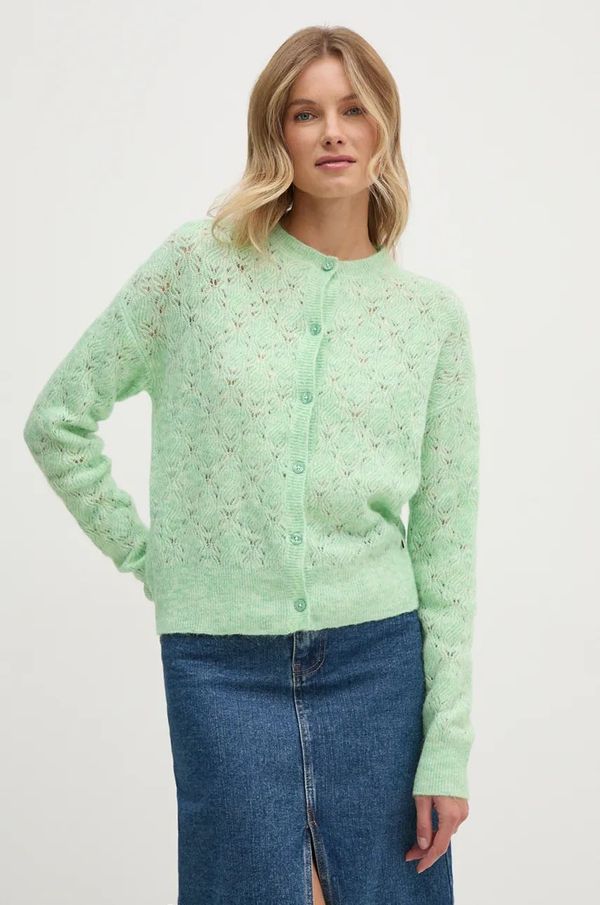 Pepe Jeans Kardigan s primjesom vune Pepe Jeans HELEN CARDIGAN boja: zelena, lagani, PL702228