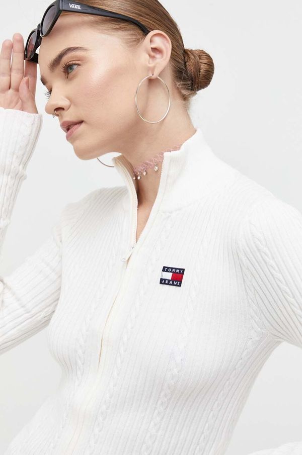 Tommy Jeans Kardigan Tommy Jeans za žene, boja: bež, lagani, DW0DW16532