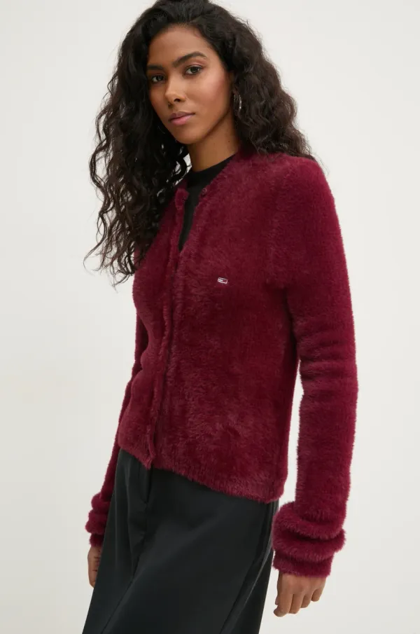 Tommy Jeans Kardigan Tommy Jeans za žene, boja: bordo, DW0DW19683