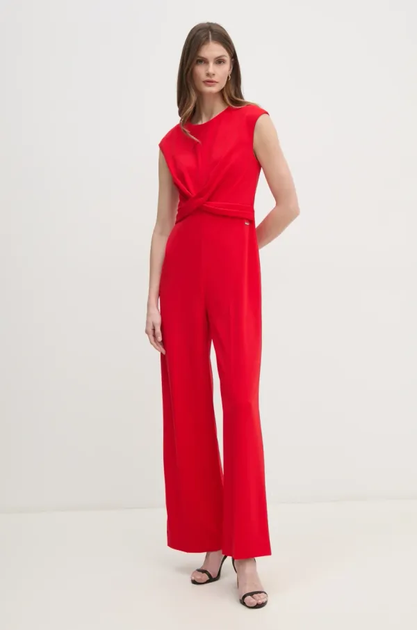 Calvin Klein Kombinezon Calvin Klein boja: crvena, s okruglim izrezom, K20K208177