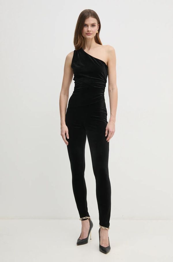 Guess Kombinezon od velura Guess BAILEY boja: crna, s okruglim izrezom, W5RD71 KCM62