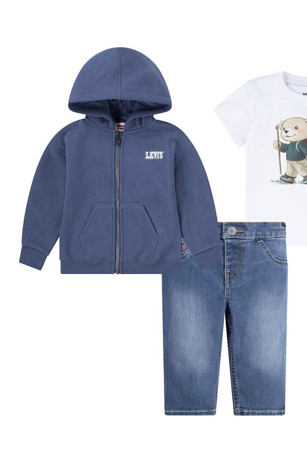 Levi's Komplet za bebe Levi's FULL ZIP HIKING TEE & PANT boja: tamno plava, 6EL340