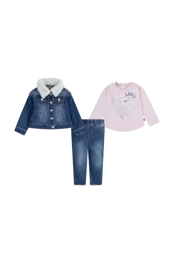 Levi's Komplet za bebe Levi's SHERPA TRUCKER & JEAN boja: ružičasta, 1EK990