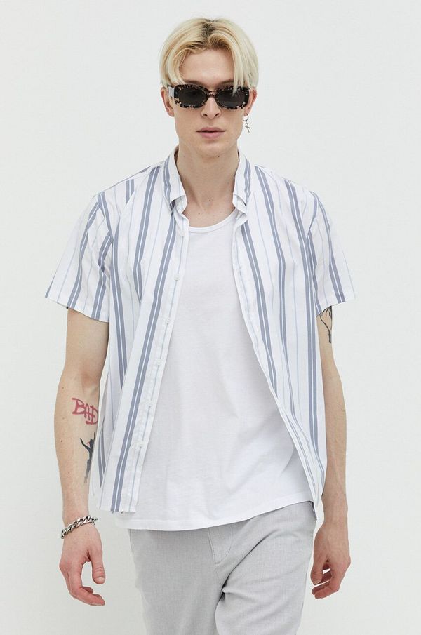 Abercrombie & Fitch Košulja Abercrombie & Fitch za muškarce, boja: bijela, regular, o button-down ovratnikom