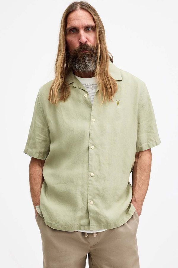 AllSaints Košulja AllSaints AUDLEY SS SHIRT za muškarce, boja: zelena, relaxed, M016SA