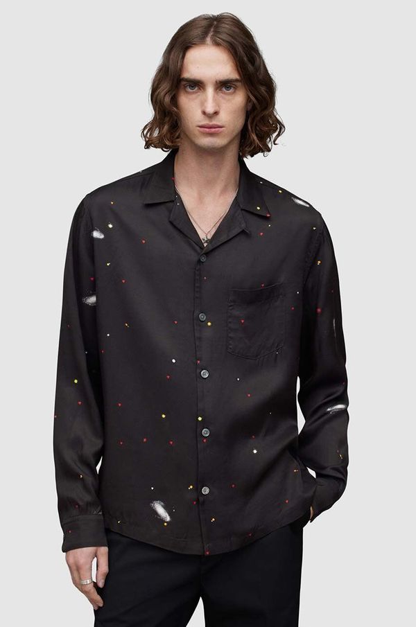 AllSaints Košulja AllSaints Galaxy za muškarce, boja: crna, relaxed