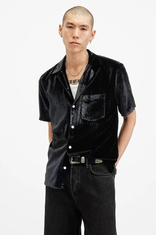 AllSaints Košulja AllSaints RUNA za muškarce, boja: crna, relaxed, M100SB