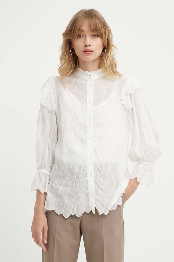 Bruuns Bazaar Košulja Bruuns Bazaar CyperusBBCaro shirt za žene, boja: bijela, regular, s ruskim ovratnikom, BBW3981