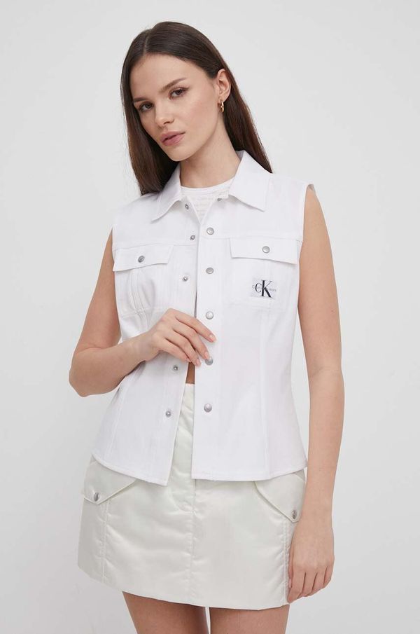 Calvin Klein Jeans Košulja Calvin Klein Jeans boja: bijela, regular, s klasičnim ovratnikom
