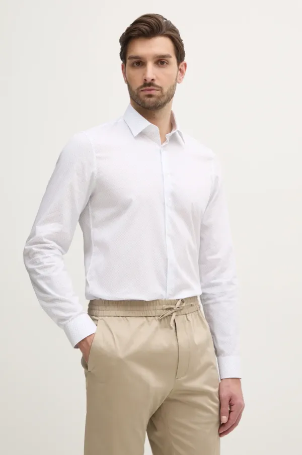 Calvin Klein Košulja Calvin Klein za muškarce, boja: bijela, slim, s klasičnim ovratnikom, K10K114299