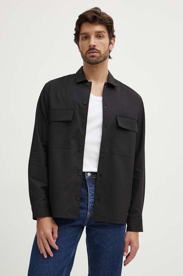 Calvin Klein Košulja Calvin Klein za muškarce, boja: crna, regular, s klasičnim ovratnikom, K10K112988