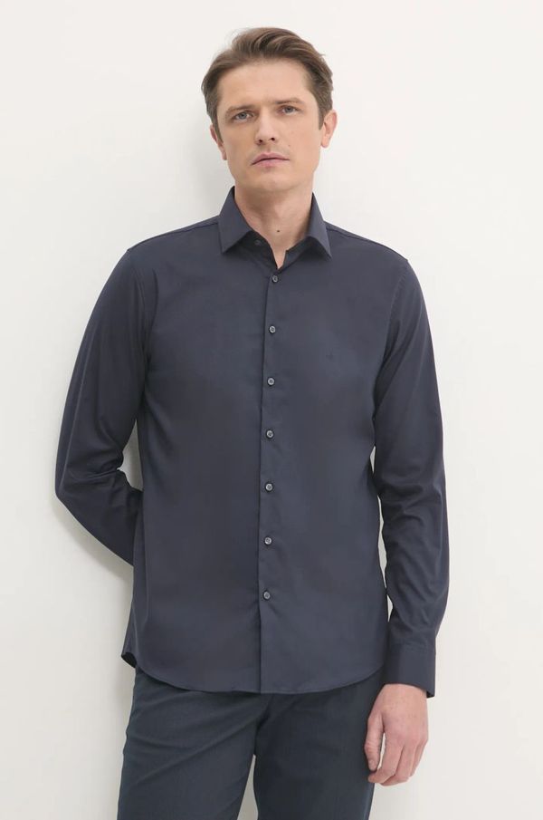 Calvin Klein Košulja Calvin Klein za muškarce, boja: tamno plava, slim, s klasičnim ovratnikom, K10K114326