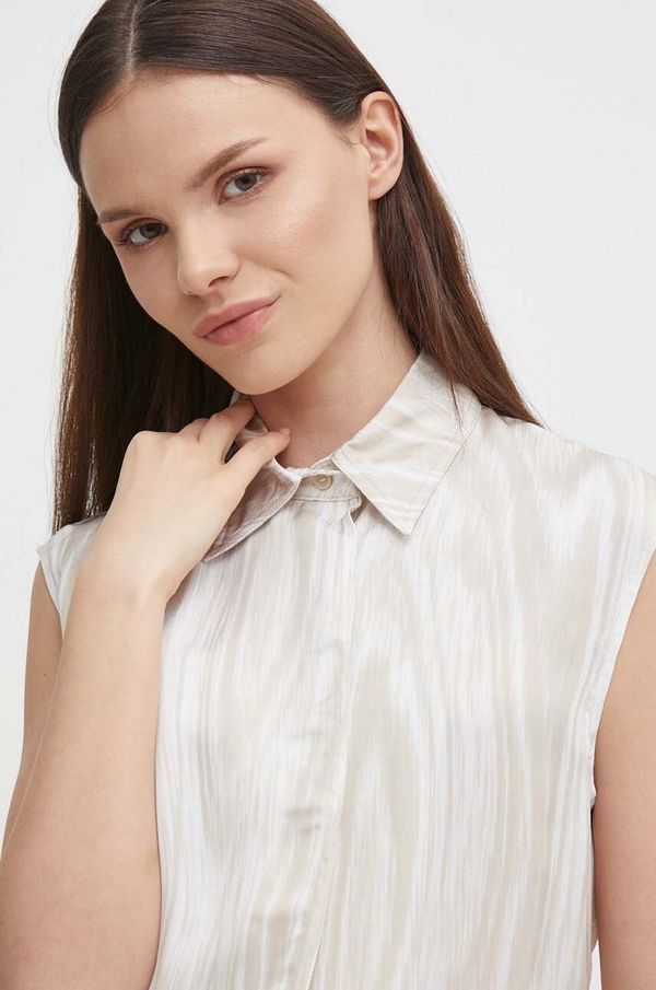 Calvin Klein Košulja Calvin Klein za žene, boja: bež, regular, s klasičnim ovratnikom, K20K206682