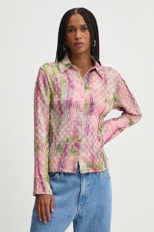 Desigual Košulja Desigual YAMAGATA za žene, boja: ružičasta, regular, s klasičnim ovratnikom, 24WWBW14