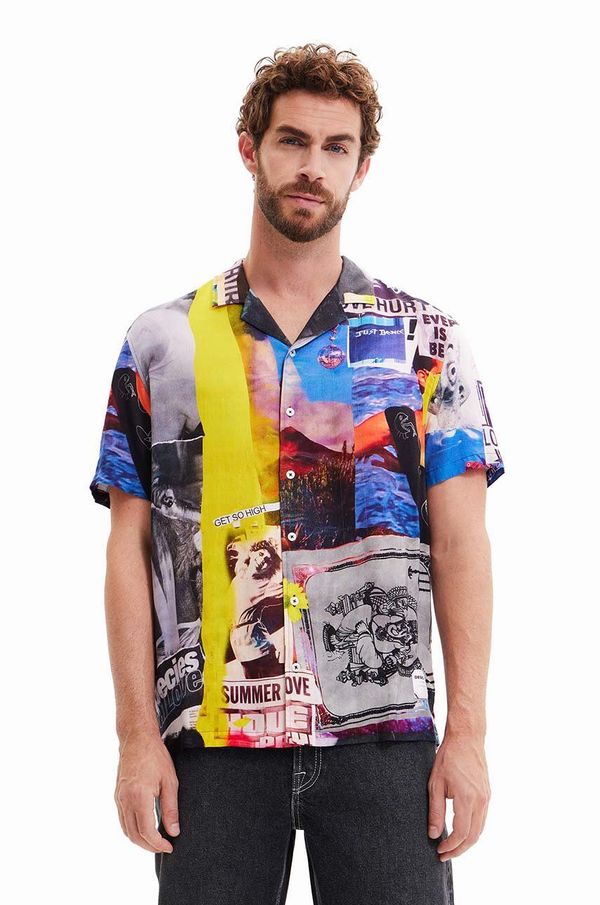 Desigual Košulja Desigual za muškarce, boja: crna, regular