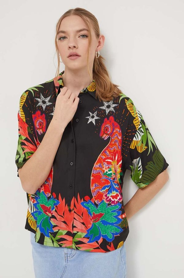 Desigual Košulja Desigual za žene, relaxed, s klasičnim ovratnikom