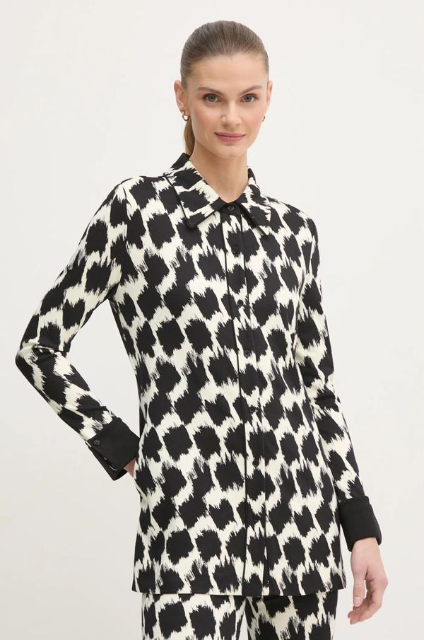 DIANE VON FURSTENBERG Košulja DIANE VON FURSTENBERG za žene, boja: crna, regular, s klasičnim ovratnikom, DVFBL4S015