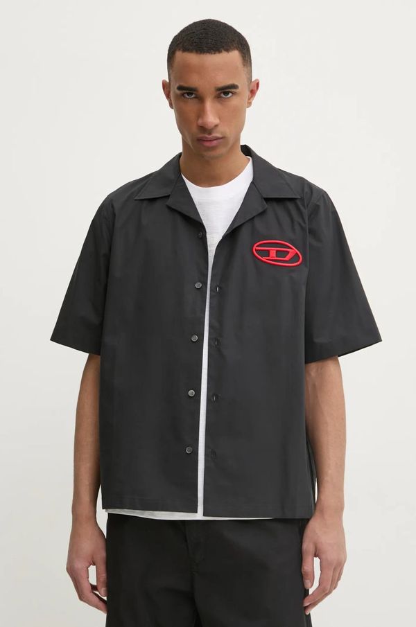 Diesel Košulja Diesel S-MAC-C SHIRT za muškarce, boja: crna, relaxed, s klasičnim ovratnikom, A14636.0PCAL