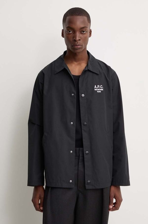 A.P.C. Košulja-jakna A.P.C. blouson regis boja: crna, za prijelazno razdoblje, oversize, PSAJB.H02960