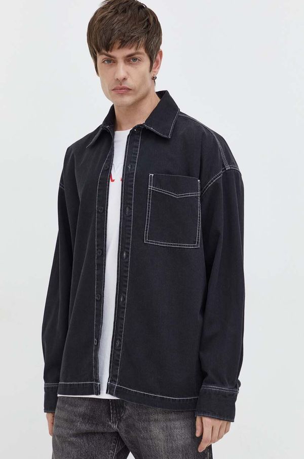 G-Star Raw Košulja-jakna G-Star Raw boja: crna, za prijelazno razdoblje