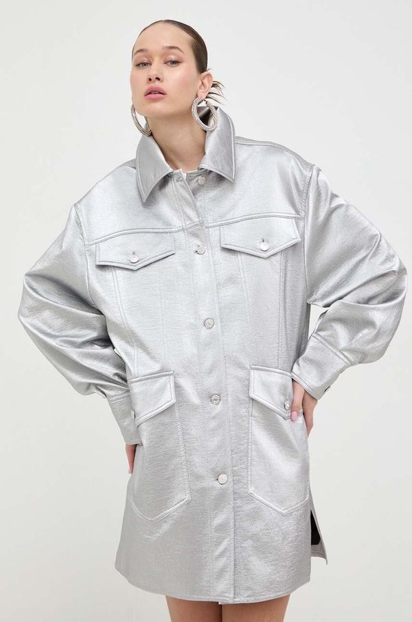 Moschino Jeans Košulja-jakna Moschino Jeans boja: srebrna, za prijelazno razdoblje